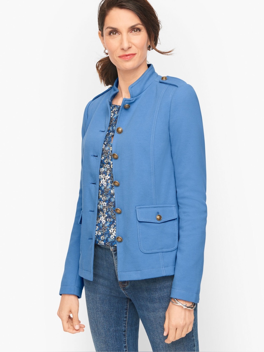 Talbots Women’s 14 Blue Knit Band Jacket